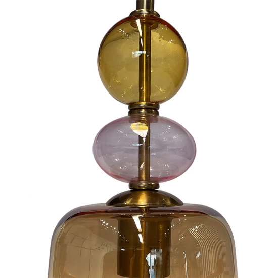 Lampa wisząca Tropea 1xE27 bursztynowa, mała LP-2004/1P S AM LIGHT PRESTIGE