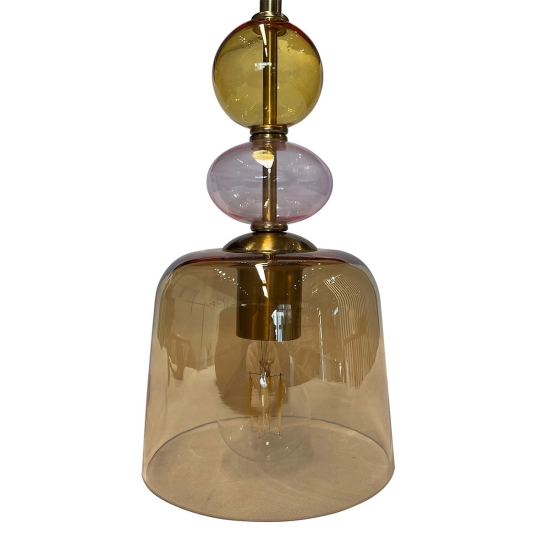 Lampa wisząca Tropea 1xE27 bursztynowa, mała LP-2004/1P S AM LIGHT PRESTIGE