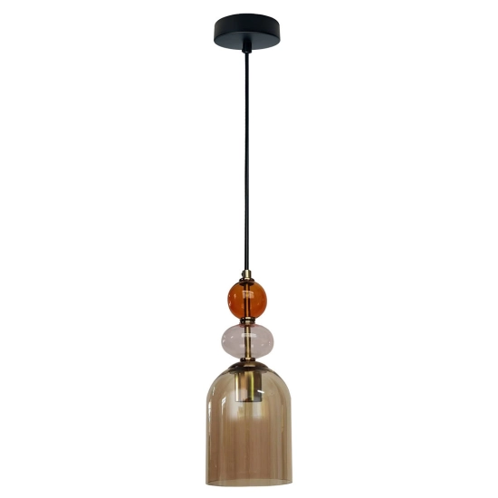 Lampa wisząca Tropea 1xE27 bursztynowa, średnia LP-2004/1P M AM LIGHT PRESTIGE