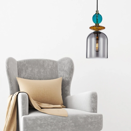 Lampa wisząca Tropea 1xE27 dymna, średnia LP-2004/1P M SM LIGHT PRESTIGE