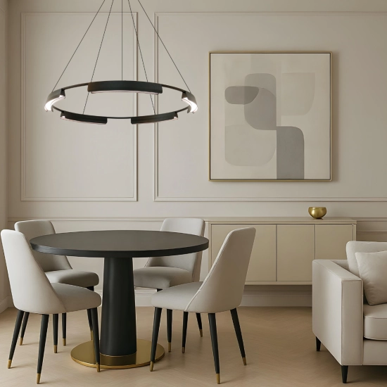 Lampa wisząca Tura 80 cm czarna LED CCT LP-9786/1P 80cm BK Light Prestige
