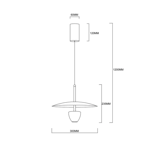 Lampa wisząca Ufo S czarna LED CCT LP-0408/1P S BK Light Prestige
