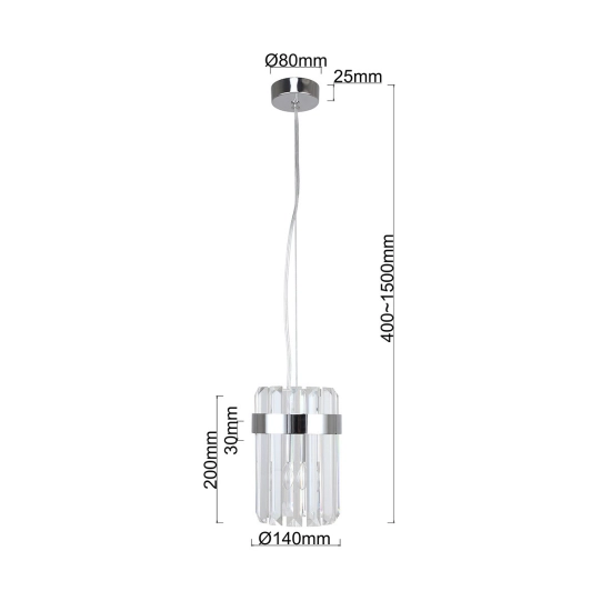 Lampa wisząca Vetro 1 chrom 1xE14 LP-2910/1P CH Light Prestige
