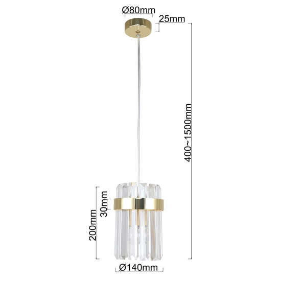 Lampa wisząca Vetro 1 złota 1xE14 LP-2910/1P GD Light Prestige