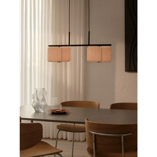 Lampa wisząca Vivienne – podwójna lampa z plisowanymi abażurami 2612243003 Nordlux
