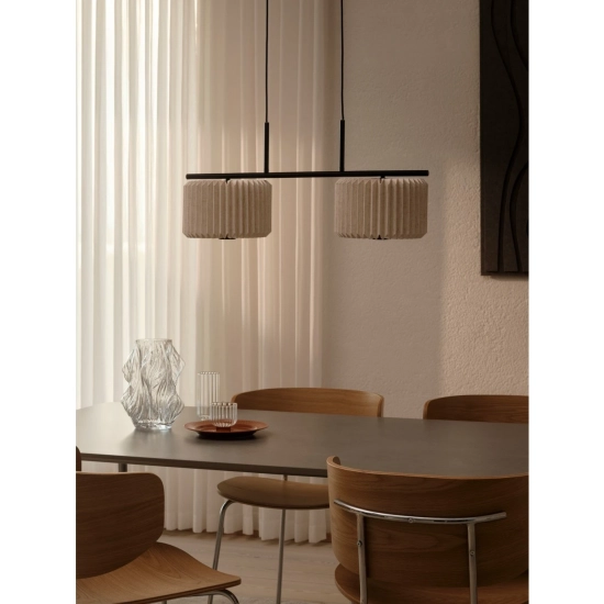 Lampa wisząca Vivienne – podwójna lampa z plisowanymi abażurami 2612243003 Nordlux