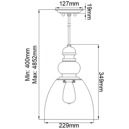 Lampa wisząca Matrimonio – 1 źródło światła DL-MATRIMONIO-1P Elstead Lighting