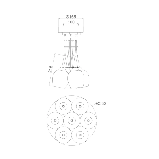 Lampa wisząca Rubin – 7 źródeł światła FE-RUBIN-7P Elstead Lighting