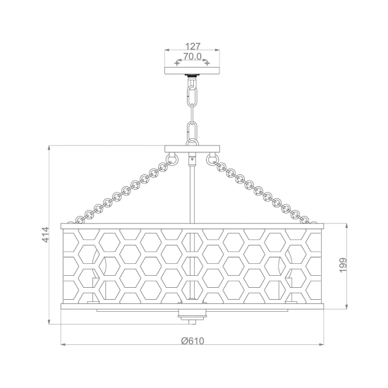 Lampa wisząca Felix – 6 źródeł światła HK-FELIX-6P Elstead Lighting