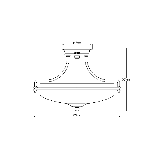 Półplafon Griffin – 3 źródła światła – Polerowany chrom QZ-GRIFFIN-SFS-C Elstead Lighting