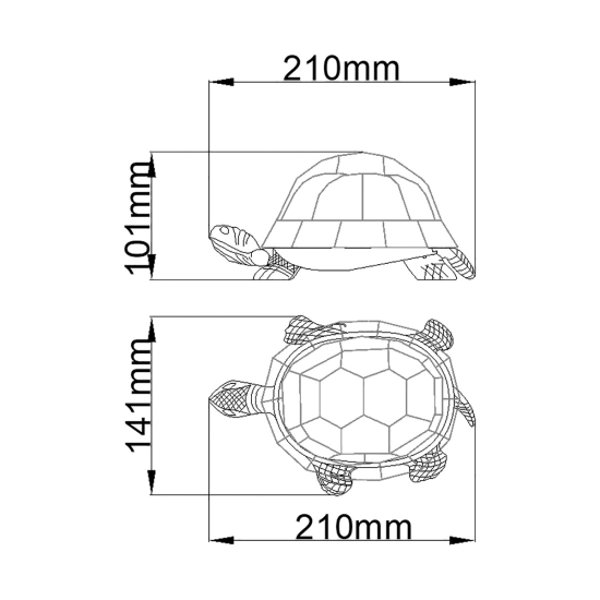 Dekoracyjna lampka w kształcie żółwia lądowego Tiffany – Wbudowany moduł LED QZ-TORTOISE-TL Elstead Lighting
