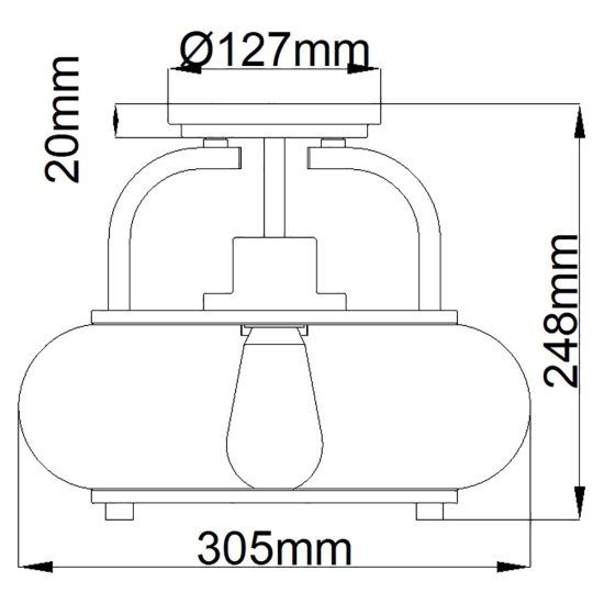 Półplafon Trilogy – 1 źródło światła – Szczotkowany nikiel QZ-TRILOGY-SFS-BN Elstead Lighting