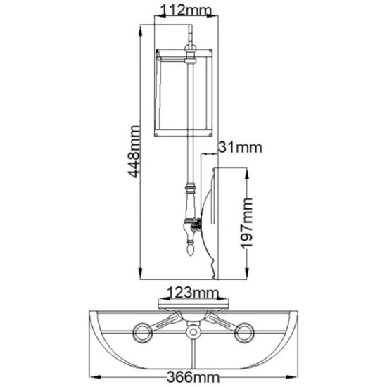 Kinkiet Cambridge – 2 źródła światła HK-CAMBRIDGE2-B Elstead Lighting