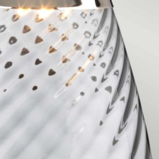 Duża lampa stołowa Lena – 2 źródła światła – Przydymione szkło i szary abażur LENA-TL-L-SMOKE Elstead Lighting