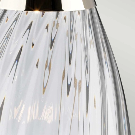 Mała lampa stołowa Lena – 2 źródła światła – Przydymione szkło i szary abażur LENA-TL-S-SMOKE Elstead Lighting