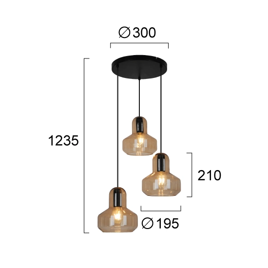 Lampa wisząca LERO LNV0006924 Lunaveri