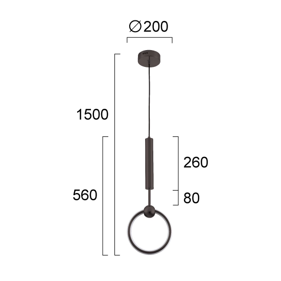 Lampa wisząca ECOA LNV0015924 Lunaveri