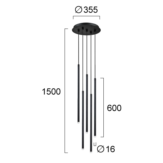 Lampa wisząca SIETE LNV0021924 Lunaveri