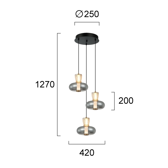 Lampa wisząca LARO LNV0086234 Lunaveri
