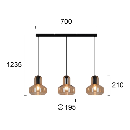 Lampa wisząca LERO LNV0095924 Lunaveri