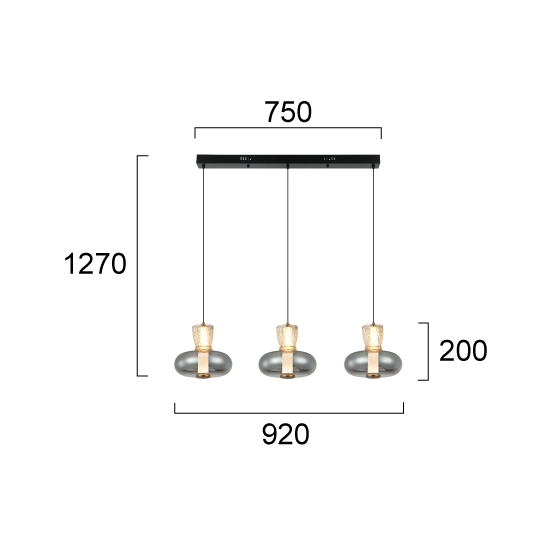 Lampa wisząca LARO LNV0096234 Lunaveri