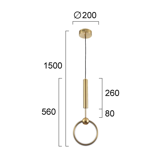 Lampa wisząca ECOA LNV1015924 Lunaveri