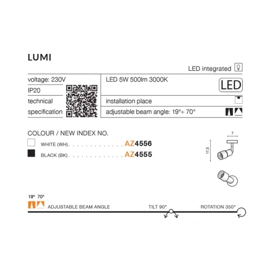 Kinkiet Lumi (white) AZ4556 AZZARDO