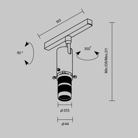Lampa szynowa Gala Exility 2700-6000K 10W 20°-35° Dim Smart TR108-4-10W3K-DS-B Maytoni - zdjęcie dodatkowe 6