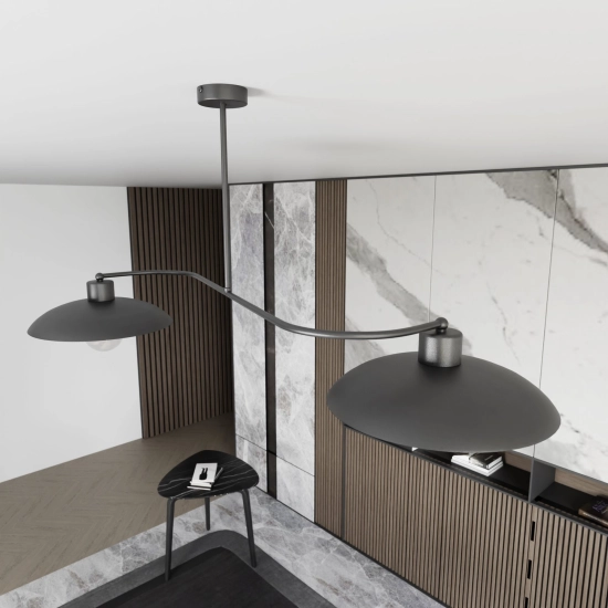 Żyrandol FOSTER 2 BLACK 1353/2 EMIBIG Lighting