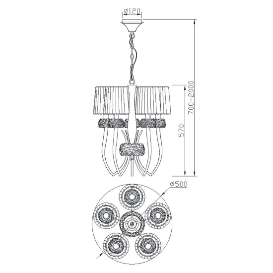 Lampa wisząca Mantra Loewe Antique Brass 4732MA - zdjęcie dodatkowe 1