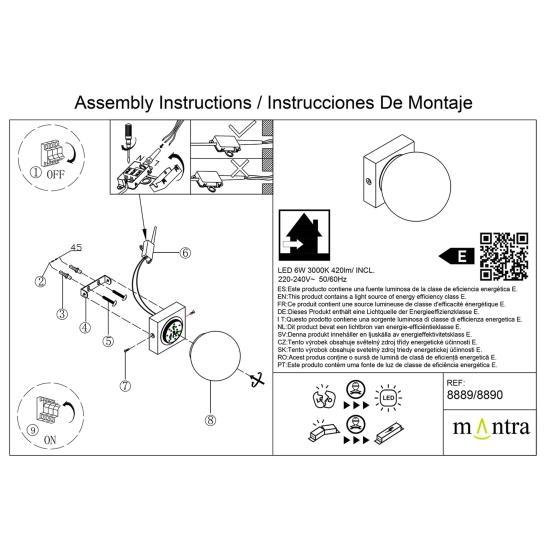 Lampa sufitowa/ścienna Mantra Puebla 8889MA - zdjęcie dodatkowe 4