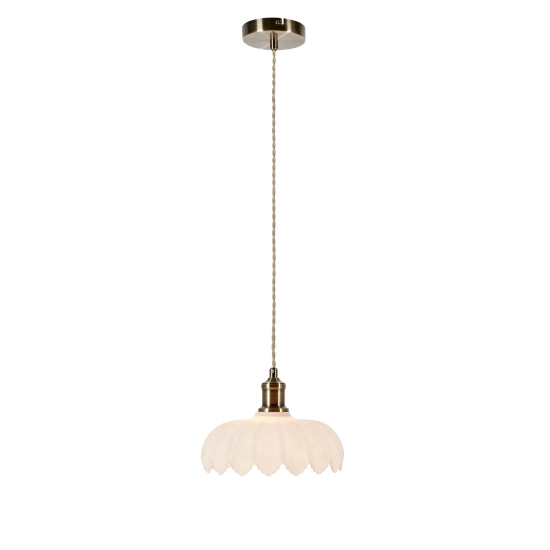 Lampa wisząca KURAGE 108857 Markslojd 1xE27 mosiądz/biały