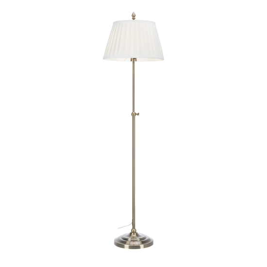 Lampa podłogowa OXFORD 108972 Markslojd 1xE27 biały/mosiądz