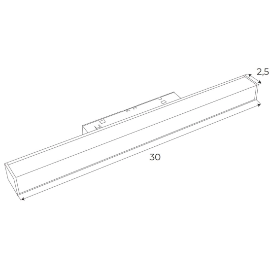 Magnetic M0001N Lampa Magnetyczna Liniowa System ON/OFF 12W 634LM 3000K Maxlight