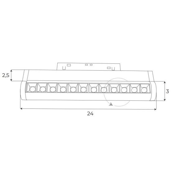 Magnetic M0019D Lampa Liniowa Magnetyczna System Dali 12W 741LM 3000K Maxlight