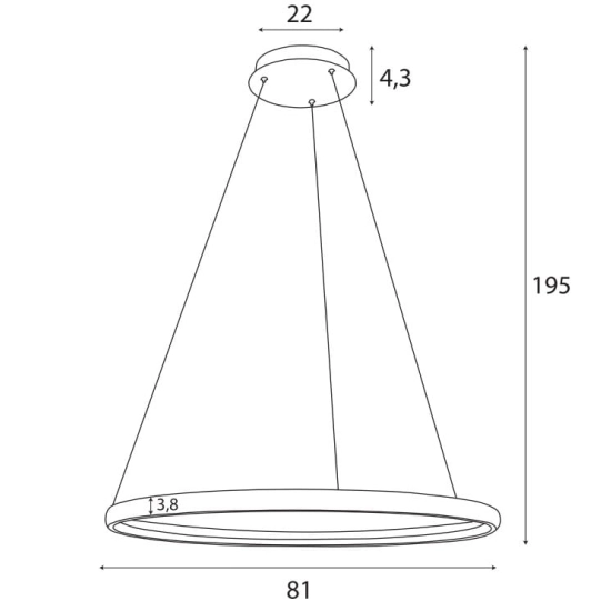 Lampa Wisząca Qled z Pilotem P0557 MaxLight