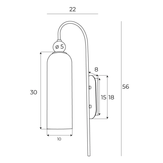 KINKIET CAMPANILA SMOKY GLASS W0333 MAXLIGHT