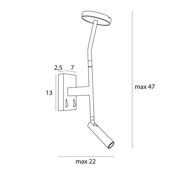 Kinkiet Ibiza Czarny W0349 MaxLight