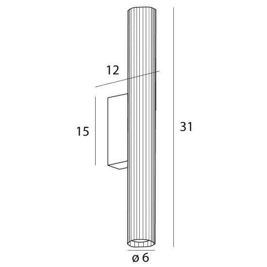 Kinkiet Fayette 31cm 6W Złoty IP44 3000K W0364 MaxLight