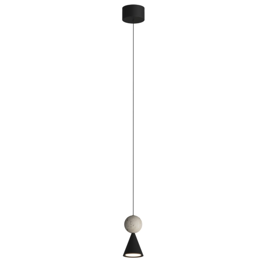 Lampa Wisząca Bingo 11W Czarny + Trawertyn P0683 MaxLight - zdjęcie produktu