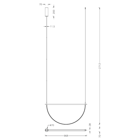Lampa Wisząca Victoria 29W Czarna P0686 MaxLight