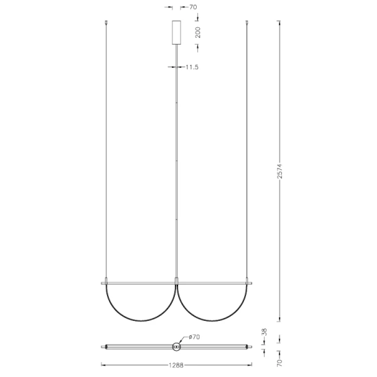Lampa Wisząca Victoria 40W Czarna P0688 MaxLight