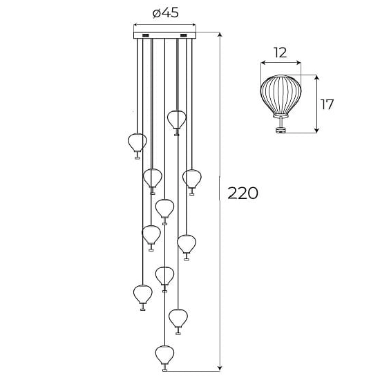 Lampa Wisząca Palloncini 11 P0526D MAXLIGHT