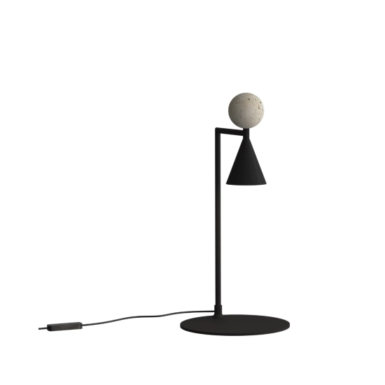 Lampa Stołowa Bingo 9w Czarny+trawertyn T0070 MaxLight - zdjęcie produktu