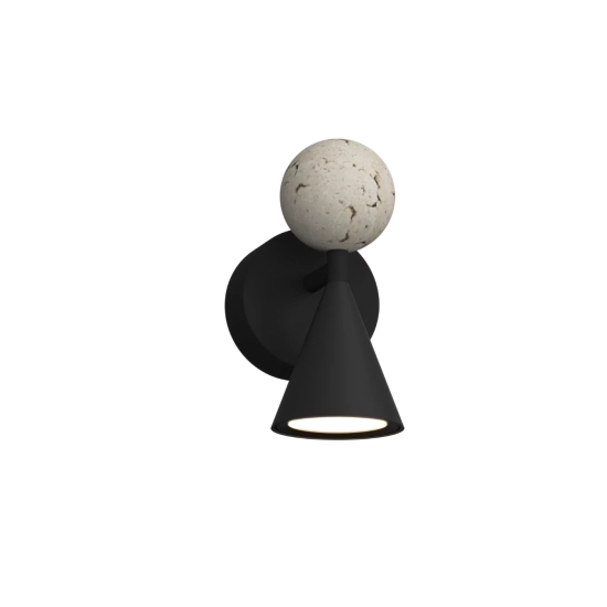 Kinkiet Bingo 5W Czarny + Trawertyn W0445 MaxLight - zdjęcie produktu