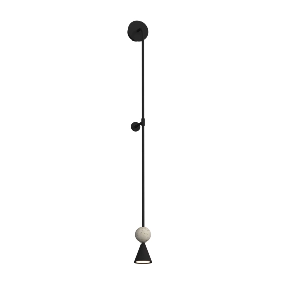 Kinkiet Bingo 5W Czarny + Trawertyn W0447 MaxLight - zdjęcie produktu