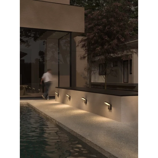 Lampa Zewnętrzna Z Czujnikiem Ruchu Fiss 20W Czarny IP66 W0472 MaxLight