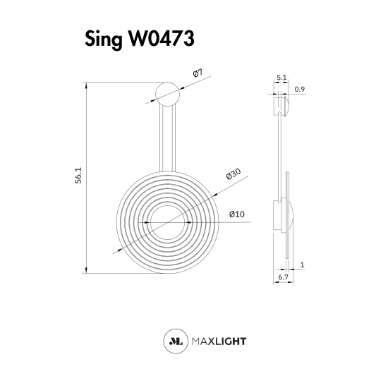 Kinkiet Sing 8W W0473 MaxLight