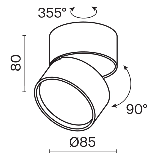 Plafon natynkowy Onda LED 12W 4000K czarny C024CL-L12B4K Maytoni - zdjęcie dodatkowe 6