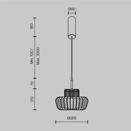 Lampa wisząca Maytoni MOD465PL-L12BK2 - kolor czarny - zdjęcie dodatkowe 3